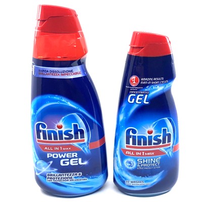 Finish Gel za strojno pranje posuđa Shine & Protect All in 1 Max, 1650 ml