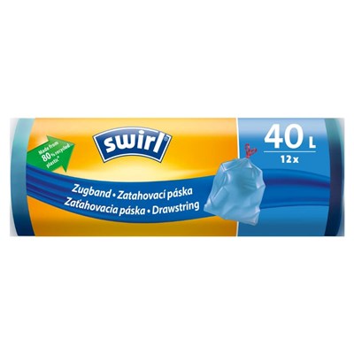 Vreće za smeće s vezicom Swirl 40 l / 12 kom, plave