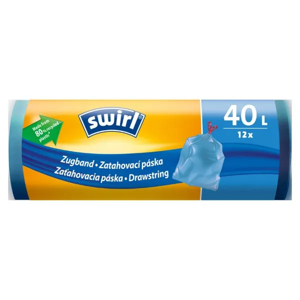 Vreće za smeće s vezicom Swirl 40 l / 12 kom, plave