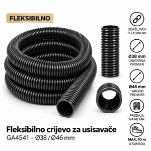 Fleksibilno crijevo za usisavače GA4541 Premium Ø38 / Ø46 mm – prodaja na metar
