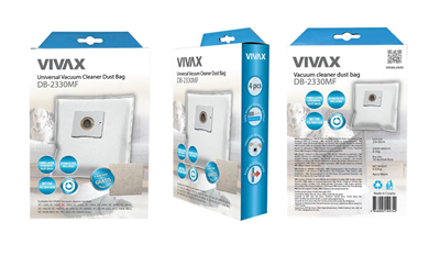 VIVAX HOME vrećice za usisavač DB-2330MF, 4 kom + filter