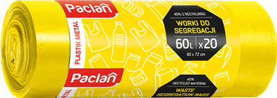 Vreće za razvrstavanje otpada - Plastika / 60x72 cm / 60l, 20 kom