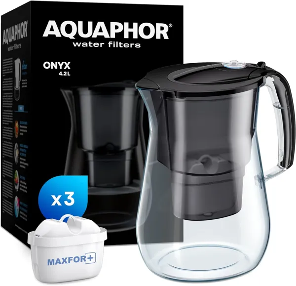 Vrč za filtriranje vode Aquaphor Onyx 4,2L, crni