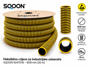 Industrijsko ESD Antistatičko Usisno Crijevo S0475YB Ø38/Ø46