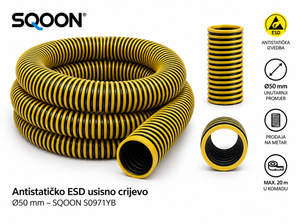 Antistatičko ESD usisno crijevo Ø50 mm – SQOON S0971YB