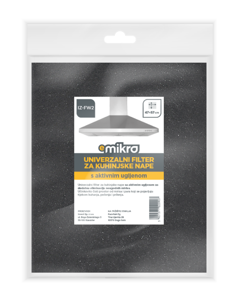 Univerzalni filter za kuhinjske nape IZ-FW2, Carbon