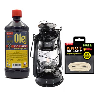 Fenjer - uljna lampa / komplet crna