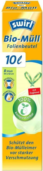 Bio razgradive vreće za smeće Swirl 10 L / 8 kom s vrpcom