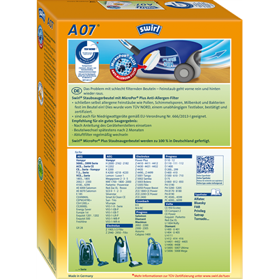 Vrećice za usisavače Swirl A07 / A06